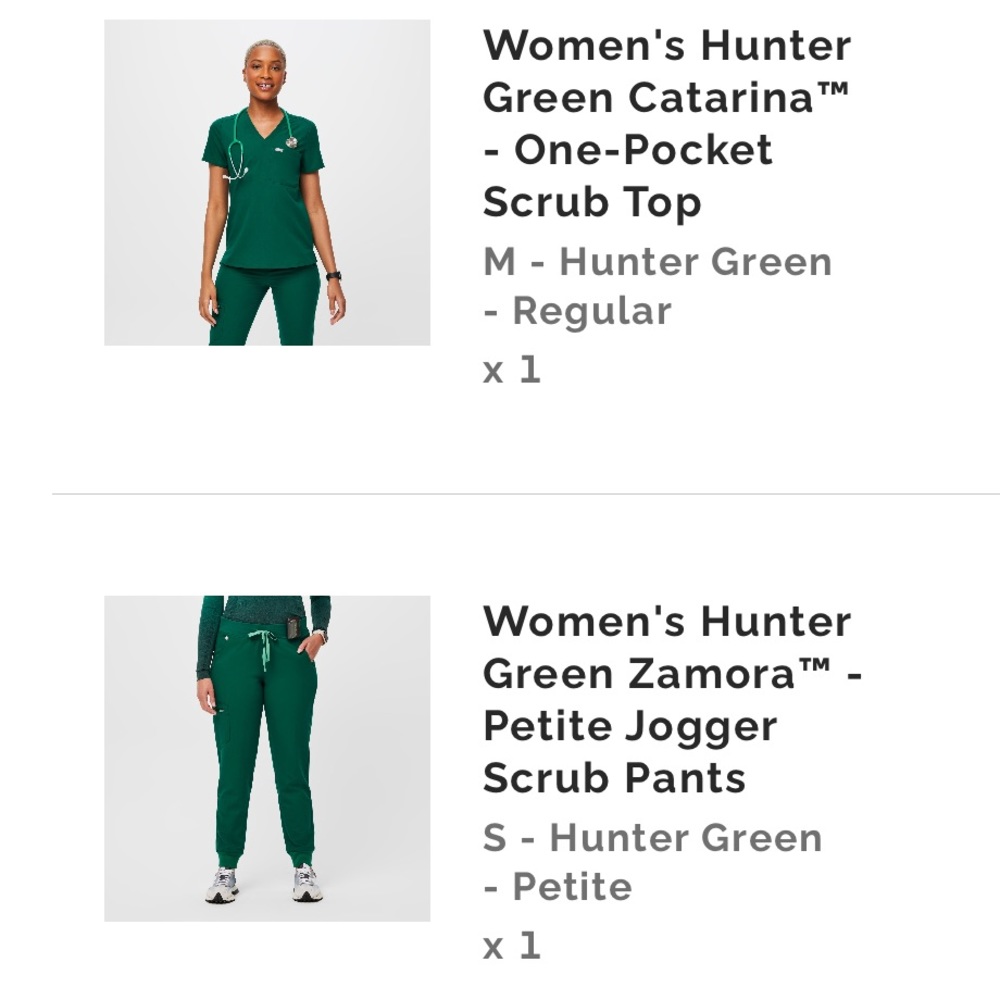Hunter green figs set